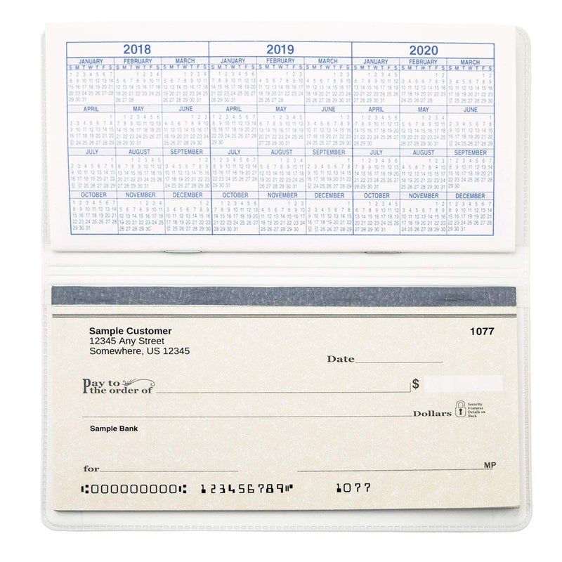 CAROUSELCHECKS White Vinyl Checkbook Cover, Top Tear Personal Vinyl Checkbook Cover - Image 2